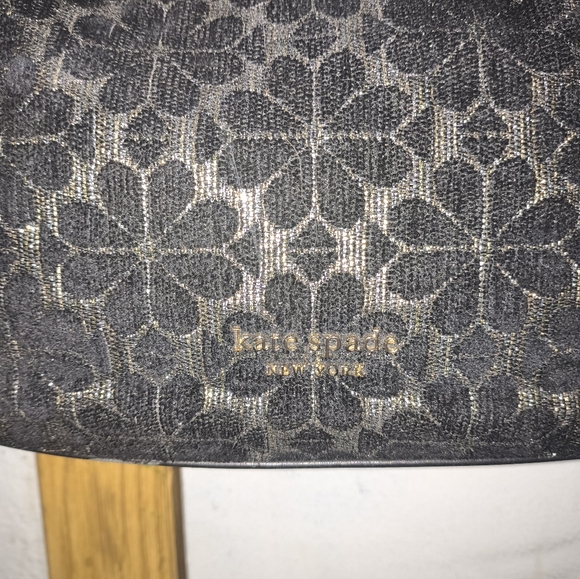 Kate Spade Black and Gold Floral Shoulder Bag